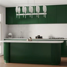 Сучасна темно-зелена кухонна шафа